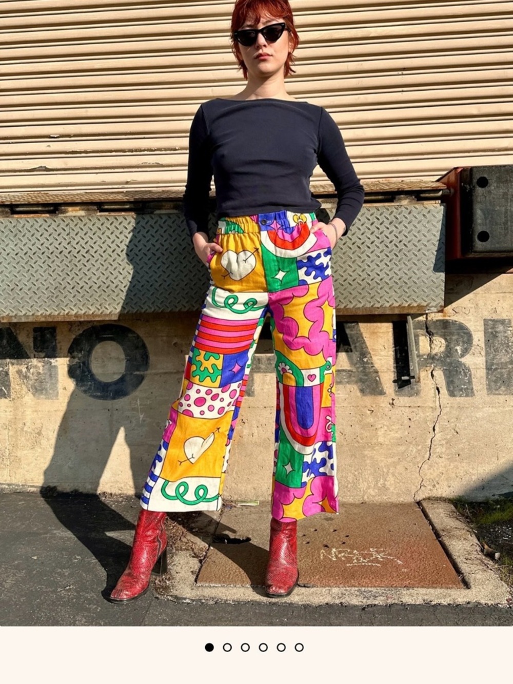 Nooworks Colorful Printed Wide-Leg Pants - Multicolor